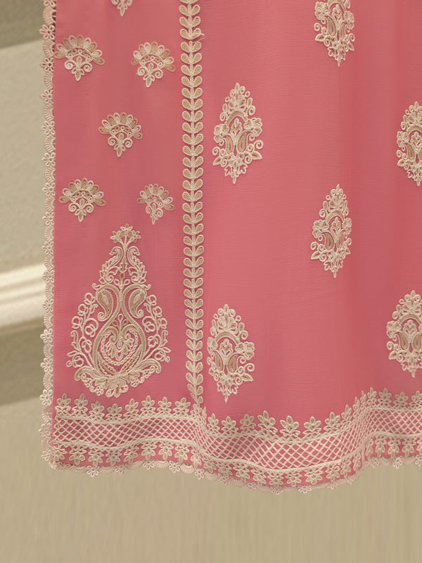 3 Piece - Pure Chiffon Embroidered Suit S113256