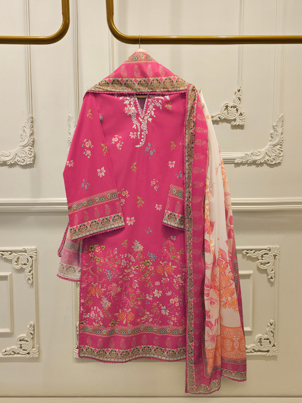 3 Piece - Digital Printed Embroidered  Cambric Suit S113357