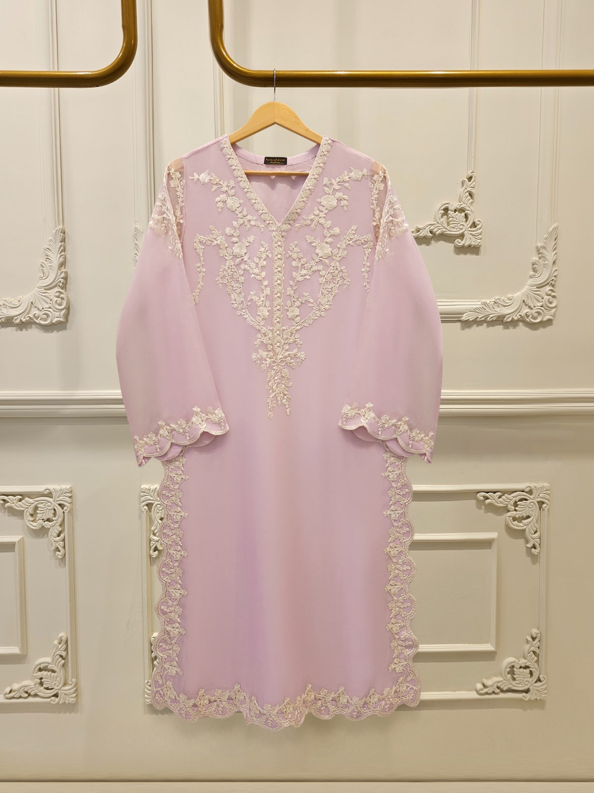 2 Piece - Pure Chiffon Embroidered Suit S112482