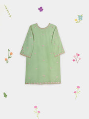 (Kids) 3 Piece - Embroidered Koren Silk Suit FKD073