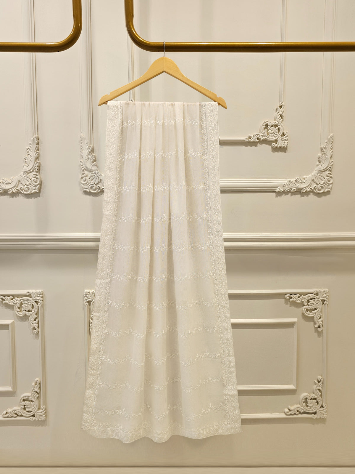 (Unstitched) 3 Piece - Pure Embroidered Cotton Net Suit S113611