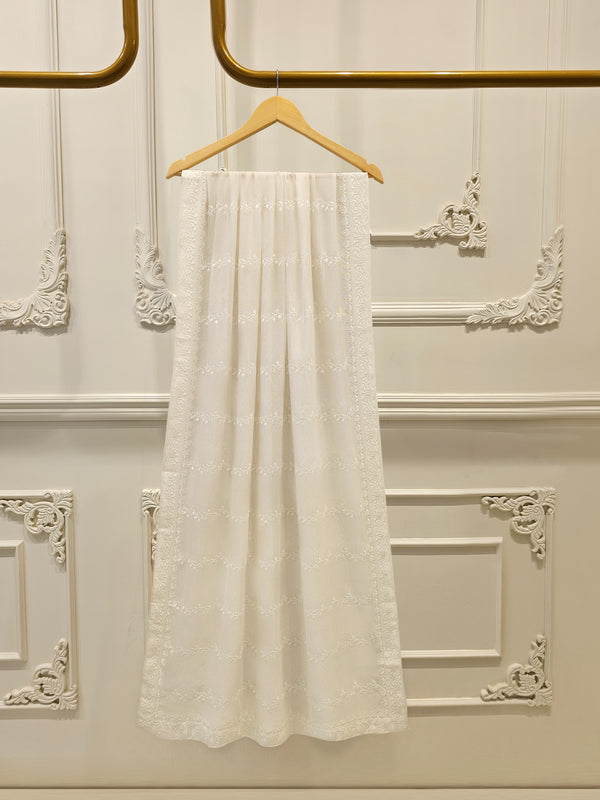 (Unstitched) 3 Piece - Pure Embroidered Cotton Net Suit S113611
