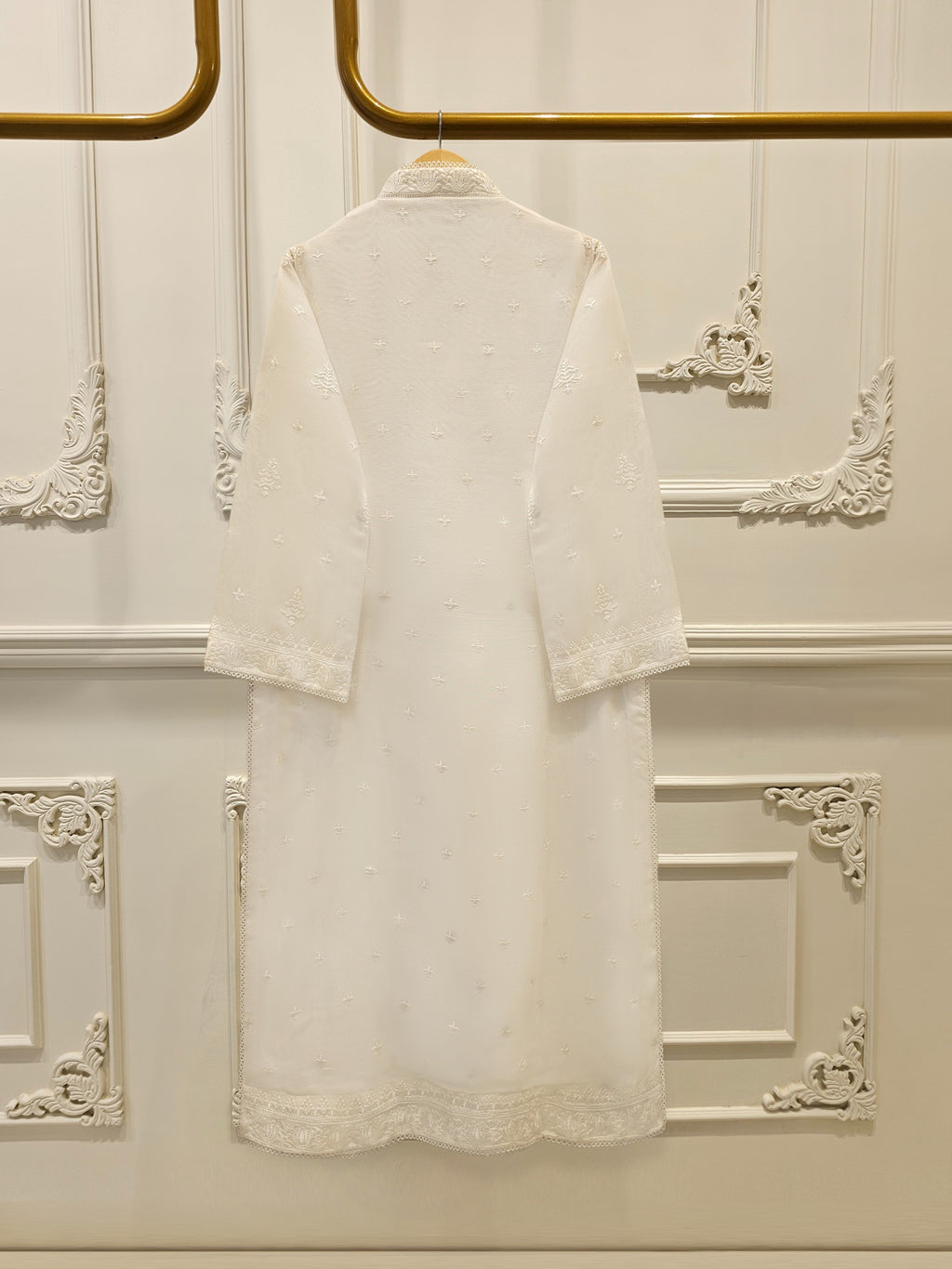 (Unstitched) 3 Piece - Pure Embroidered Cotton Net Suit S113611