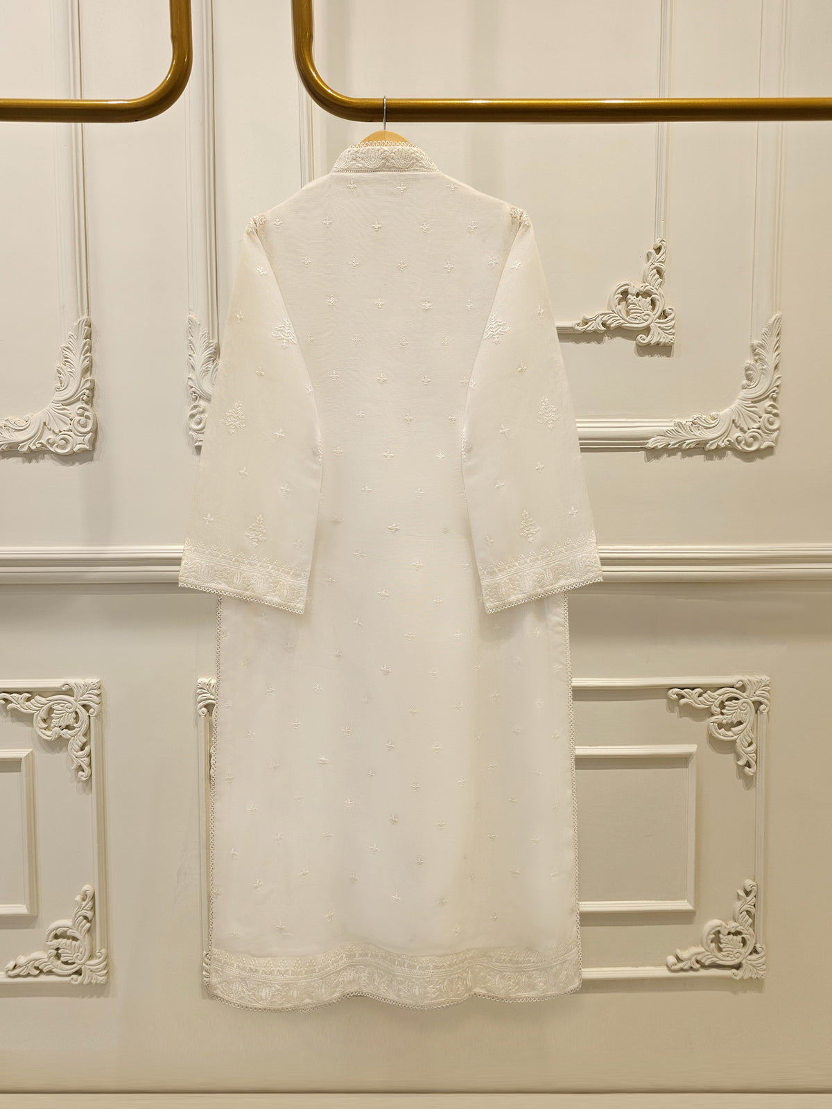 (Unstitched) 3 Piece - Pure Embroidered Cotton Net Suit S113611