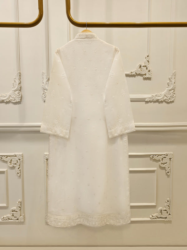(Unstitched) 3 Piece - Pure Embroidered Cotton Net Suit S113611