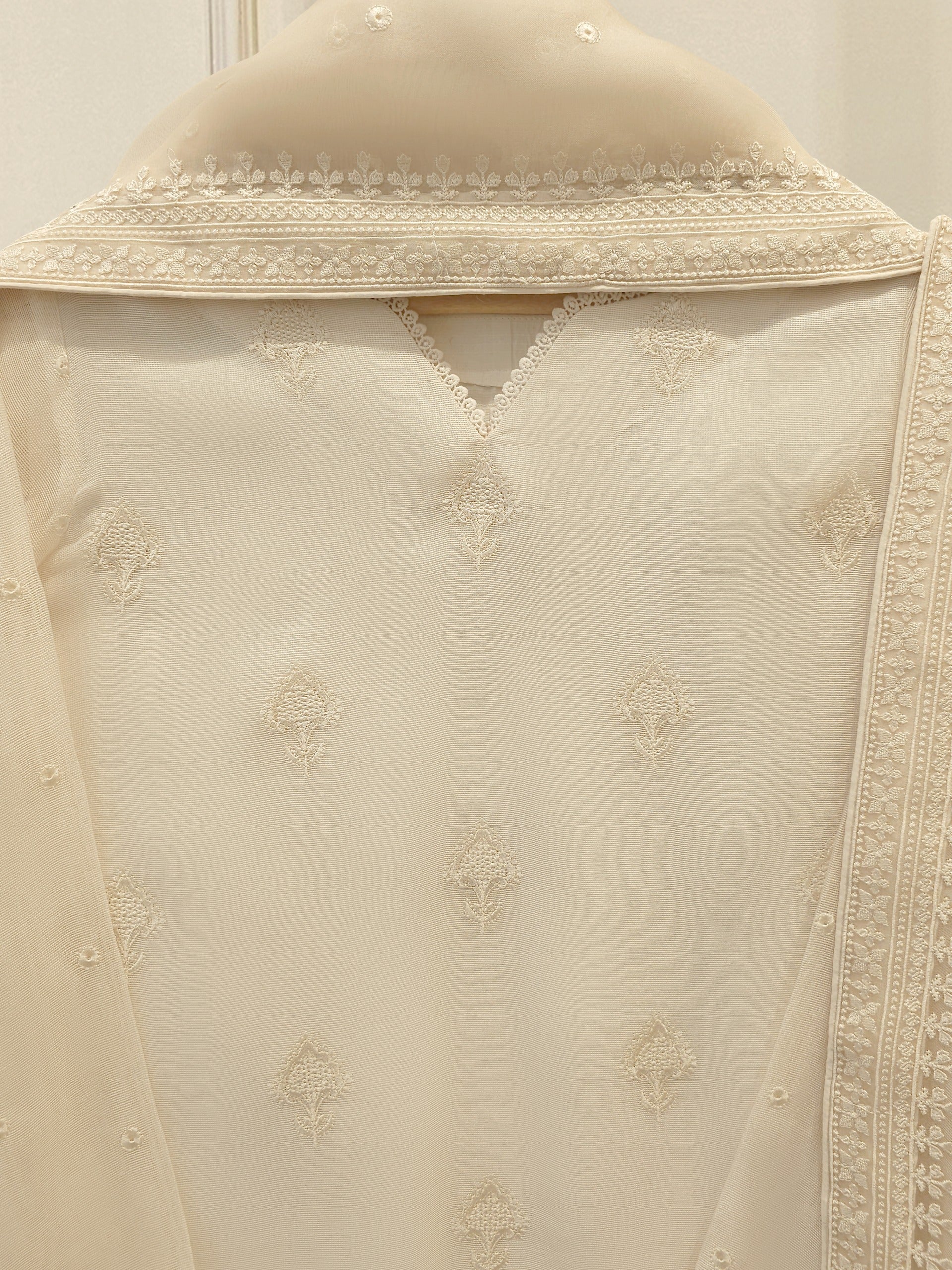 (Unstitched) 3 Piece - Pure Embroidered Cotton Net Suit S113613 Secondary image