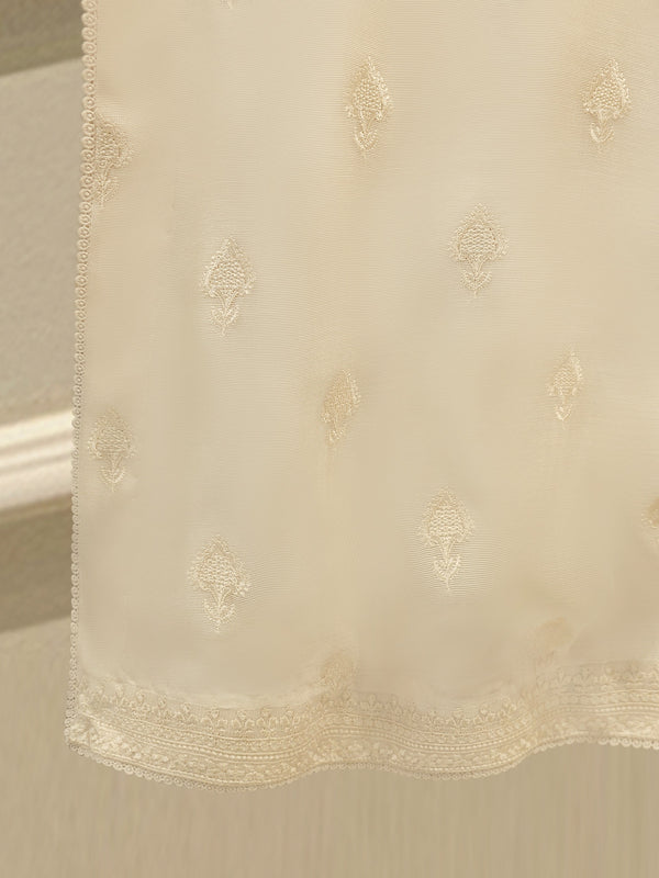 (Unstitched) 3 Piece - Pure Embroidered Cotton Net Suit S113613