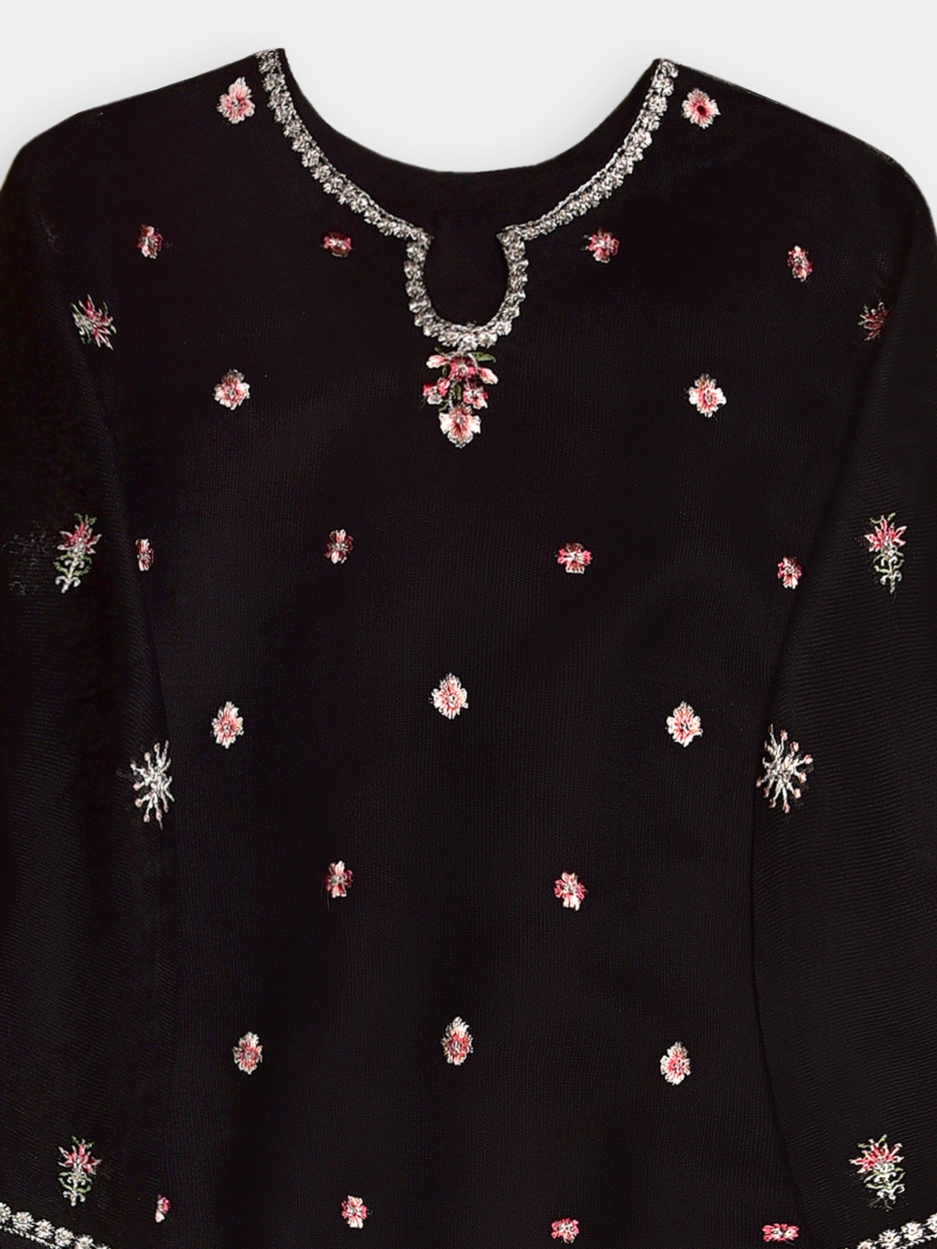 (Kids) 2 Piece - Embroidered Cotton Net Suit KD095 Secondary image
