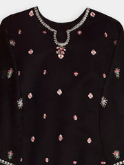 (Kids) 2 Piece - Embroidered Cotton Net Suit KD095