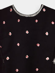 (Kids) 2 Piece - Embroidered Cotton Net Suit KD095