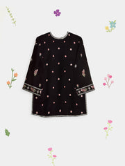 (Kids) 2 Piece - Embroidered Cotton Net Suit KD095