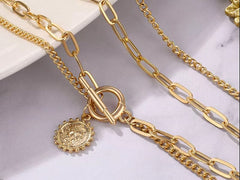 Diamante By Soeurs Coin Layered Neck Chain