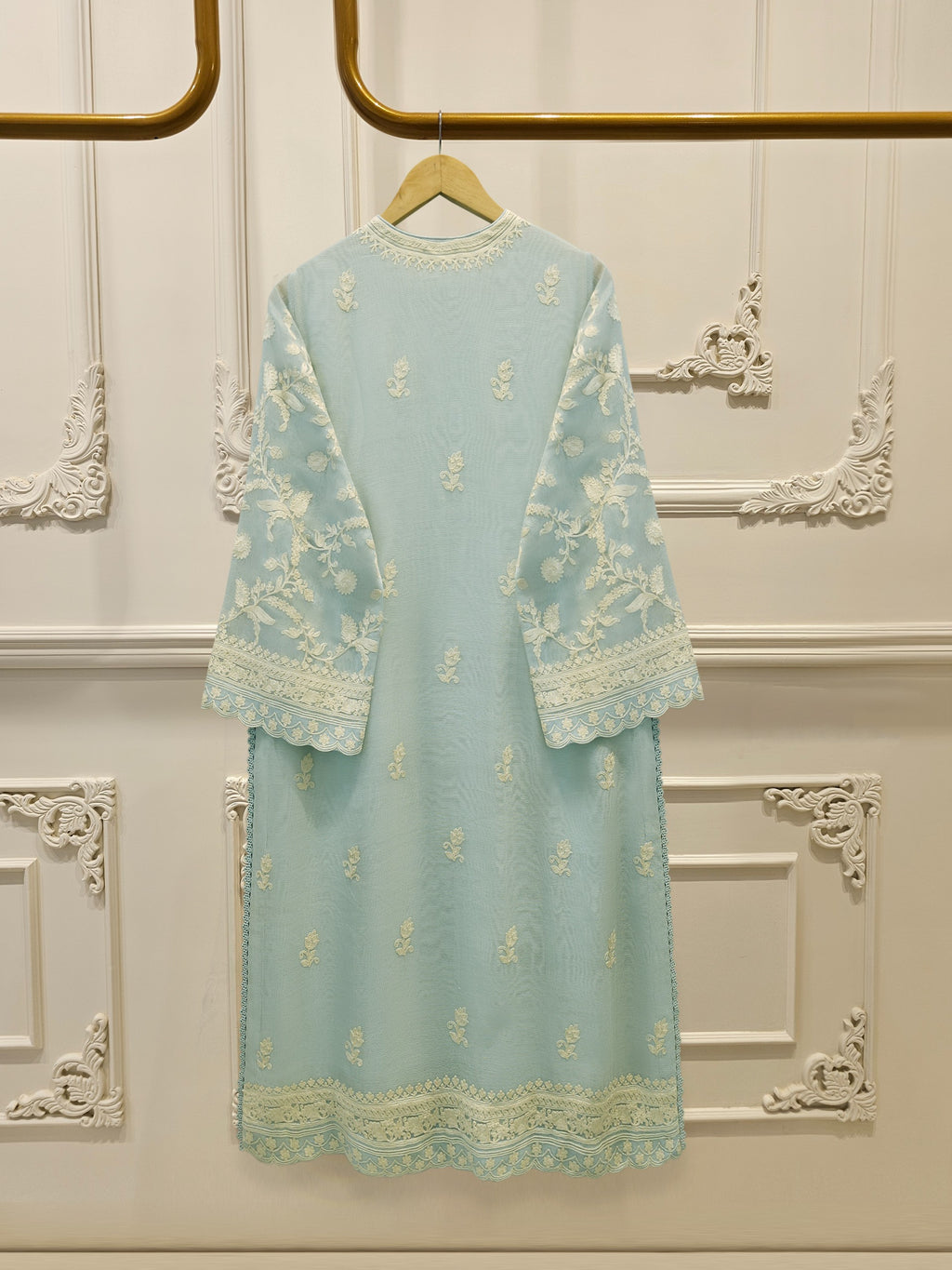 3 Piece - Pure Embroidered Cotton Net Suit S114125