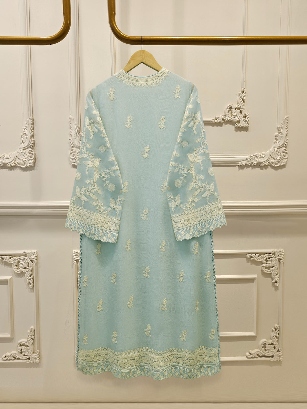 3 Piece - Pure Embroidered Cotton Net Suit S114125