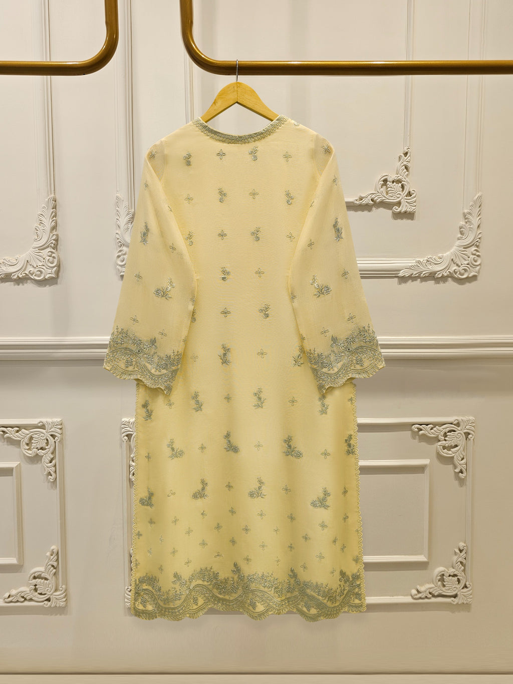 3 Piece - Pure Embroidered Cotton Net Suit S114155
