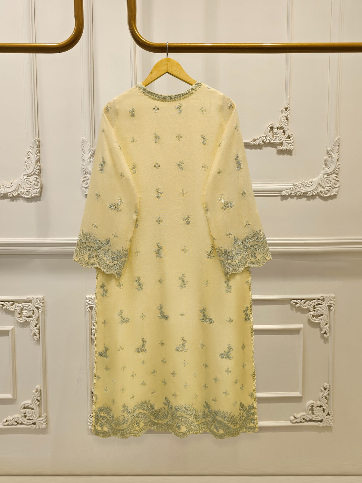 3 Piece - Pure Embroidered Cotton Net Suit S114155