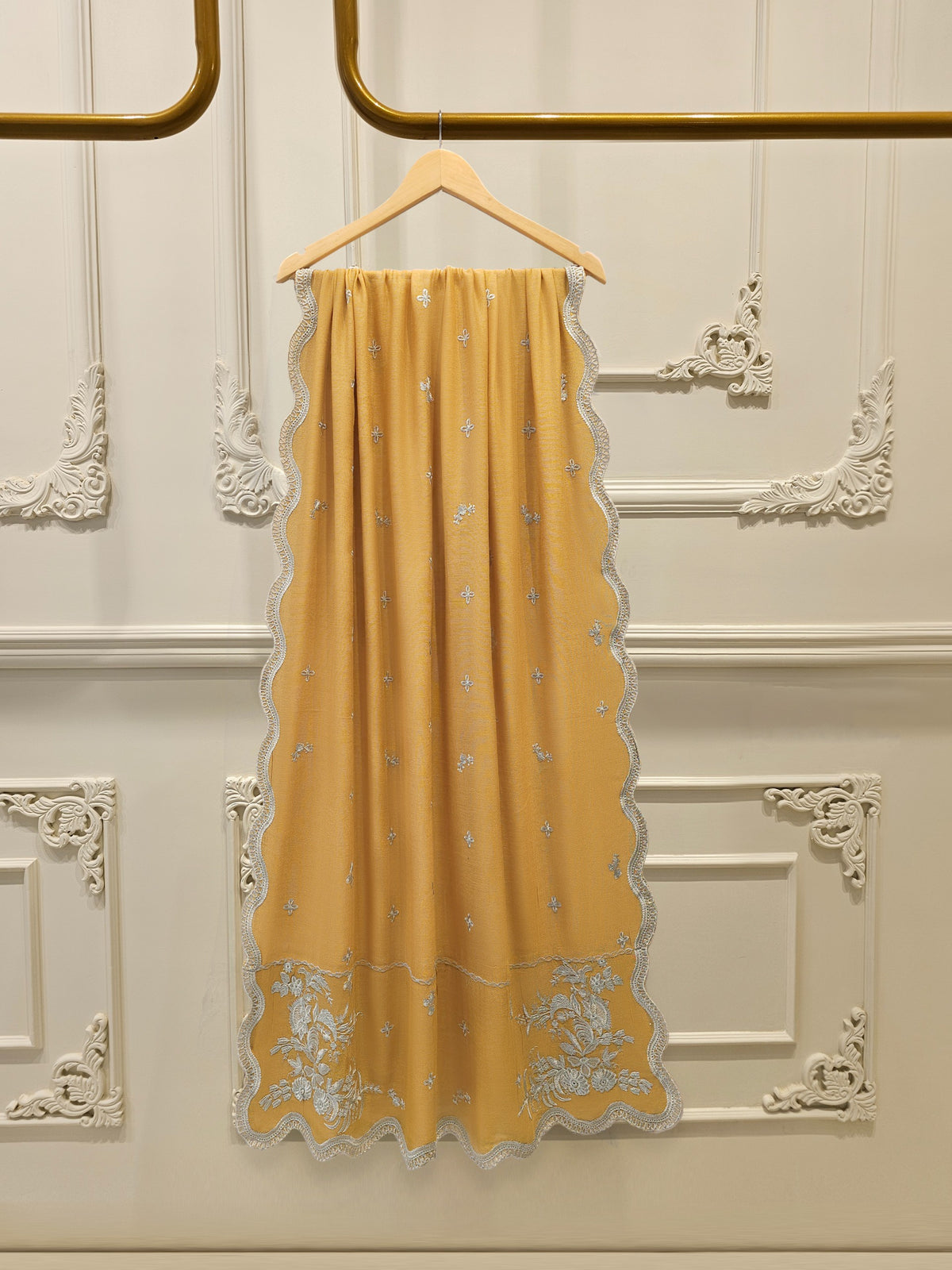 3 Piece - Pure Embroidered Cotton Net Suit S114155