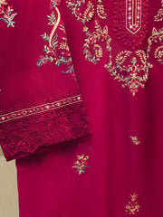 Pure Embroidered Sheesha Silk Shirt S114159