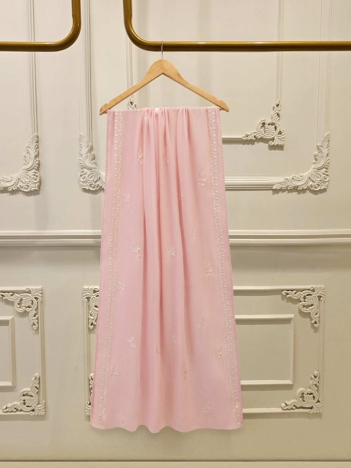 Pure Embroided Cotton Net  D000248