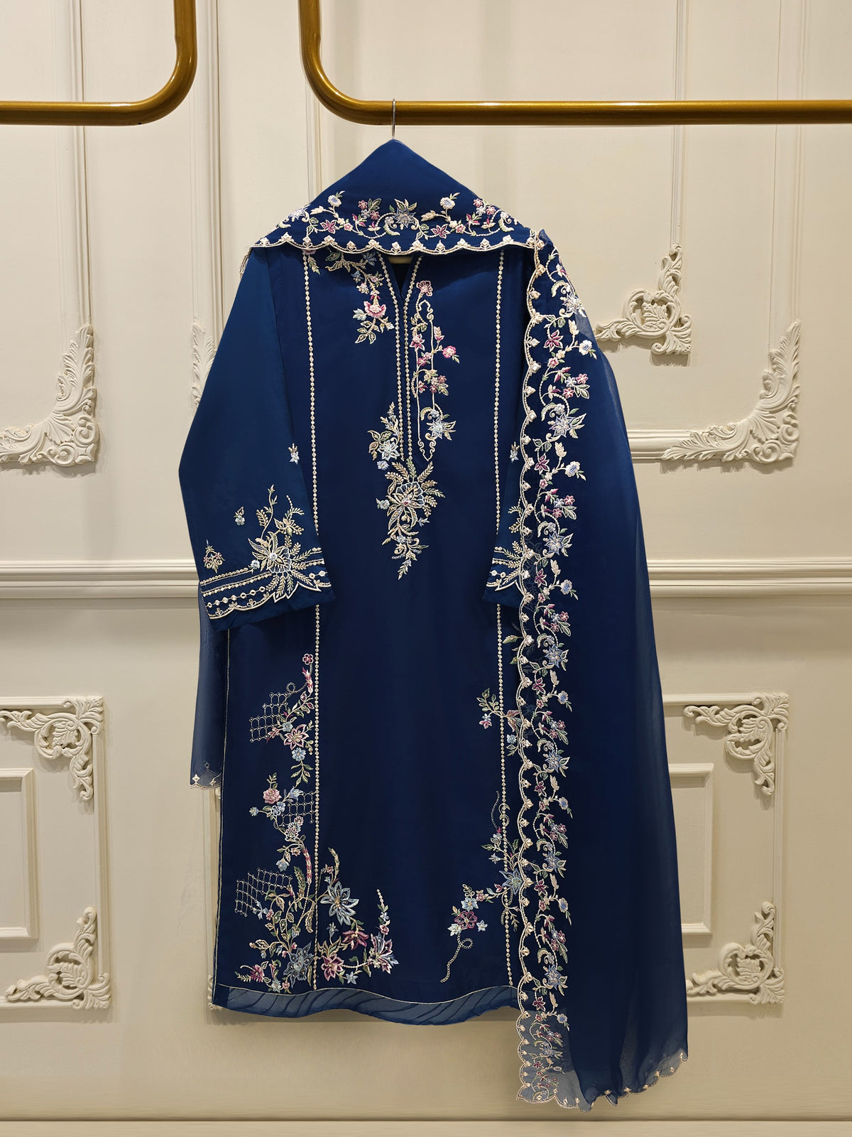 2 Piece- Pure Khaddi Silk Embroidered Suit S114228