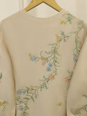 3 Piece- Pure Sheesha Silk Embroidered Suit S114255