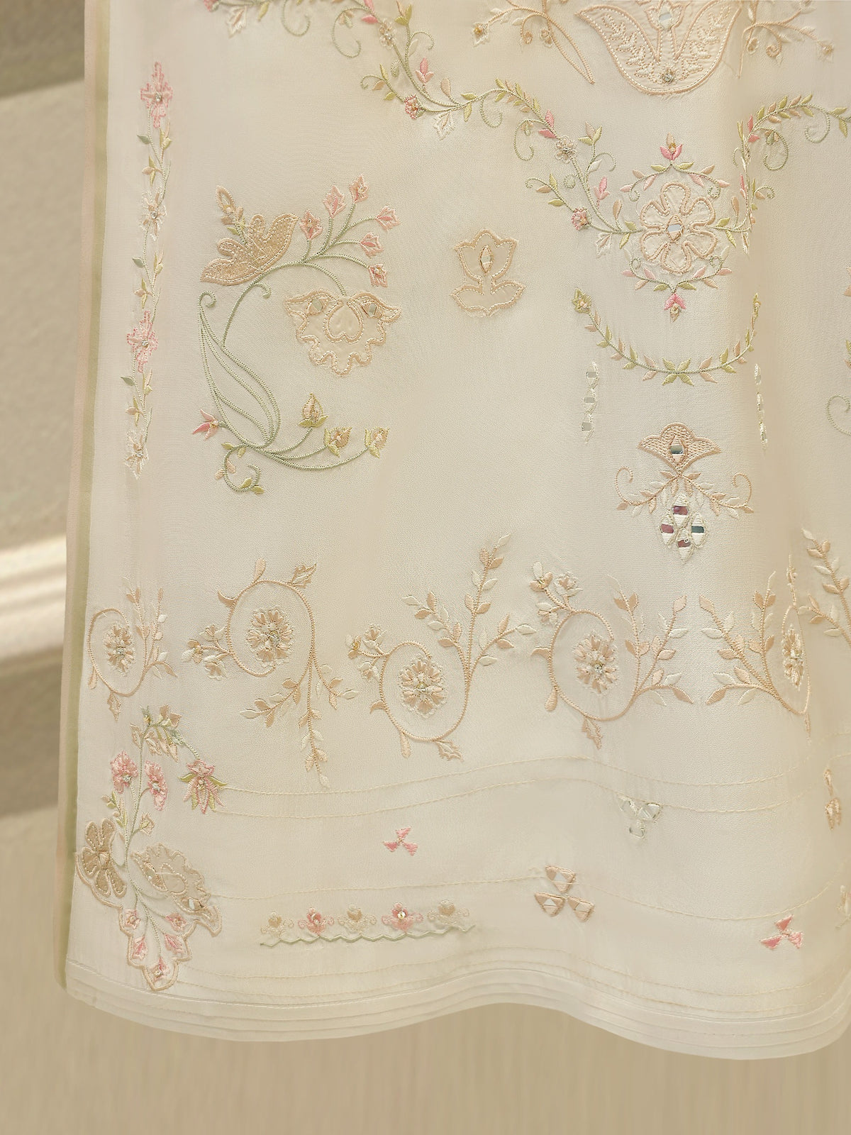 3 Piece- Pure Sheesha Silk Embroidered Suit S114251