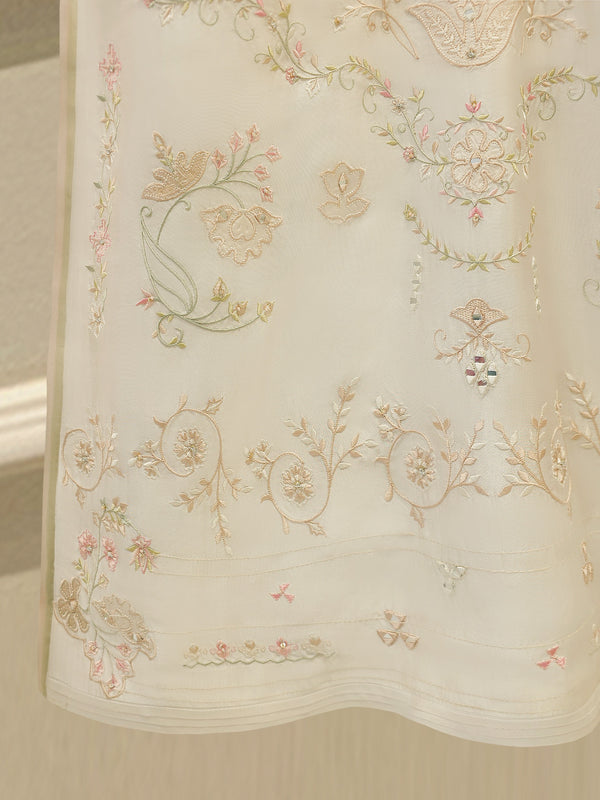 3 Piece- Pure Sheesha Silk Embroidered Suit S114251