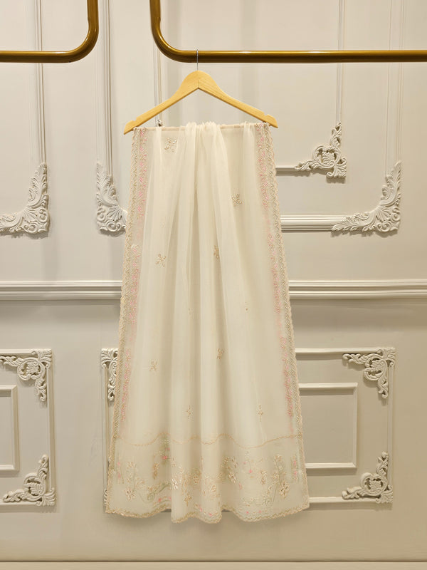 3 Piece- Pure Sheesha Silk Embroidered Suit S114251