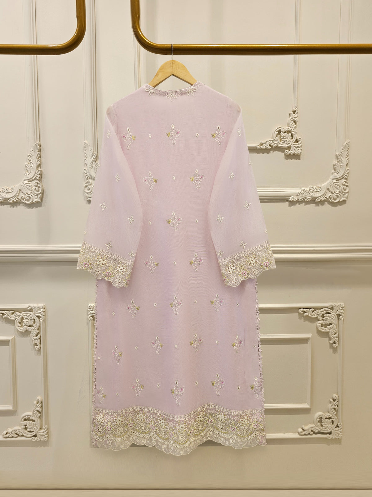 3 Piece - Pure Embroidered Cotton Net Suit S114258