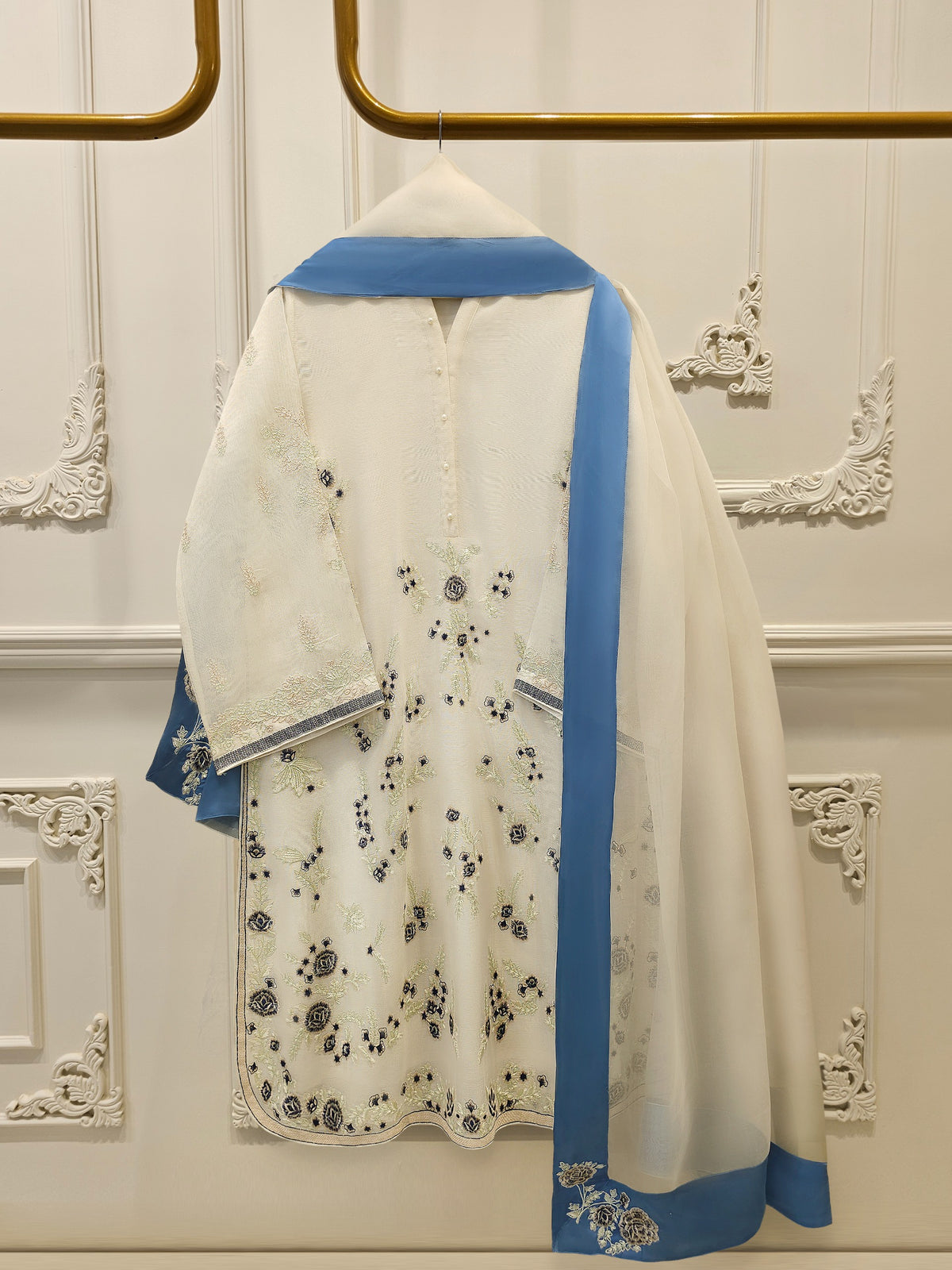 3 Piece - Pure Embroidered Cotton Net Suit S114312 Main image