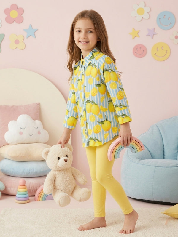 (Kids) Printed Cambric Shirt KD-0041