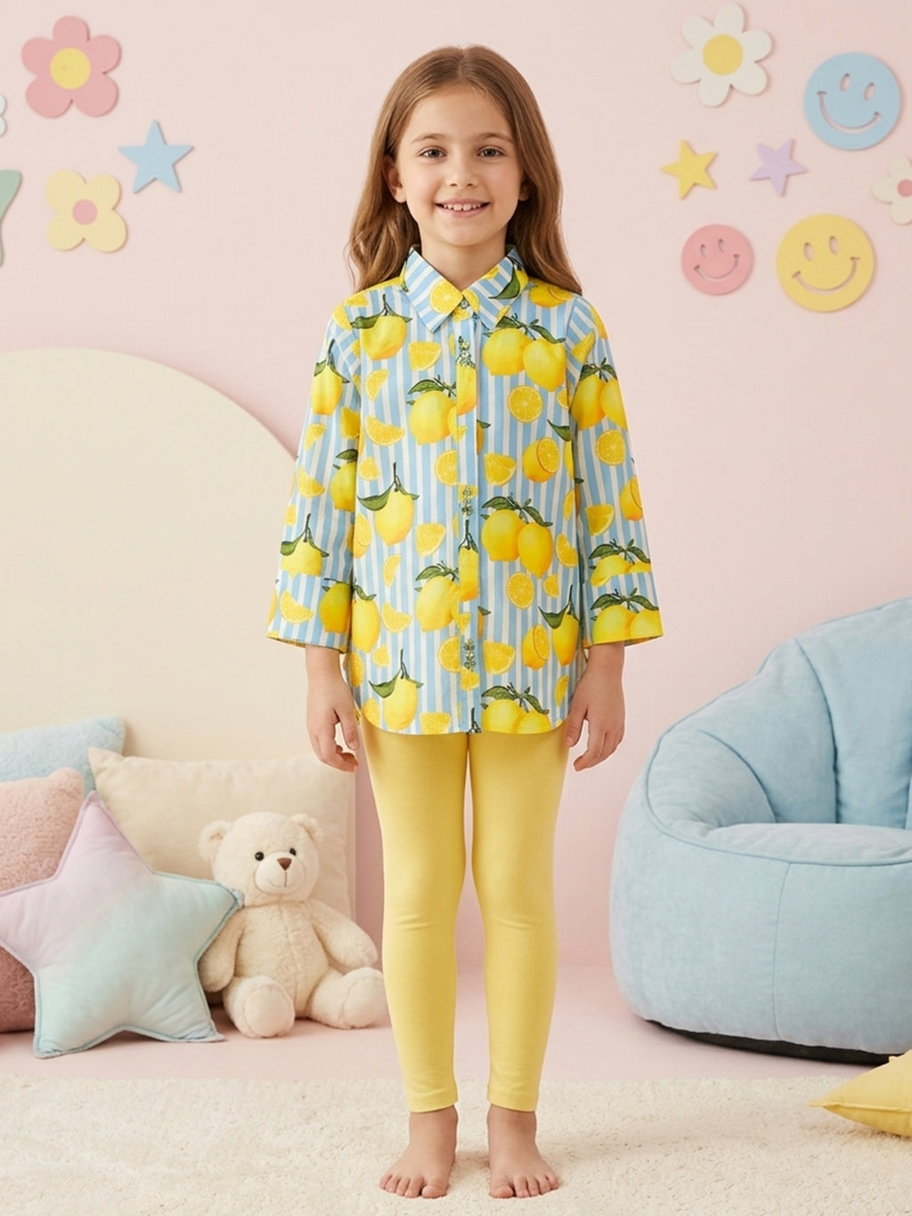 (Kids) Printed Cambric Shirt KD-0041