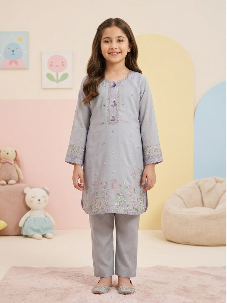 Agha Noor (Kids) 2 Piece - Pure Cotton Net Suit KD-075, view 1