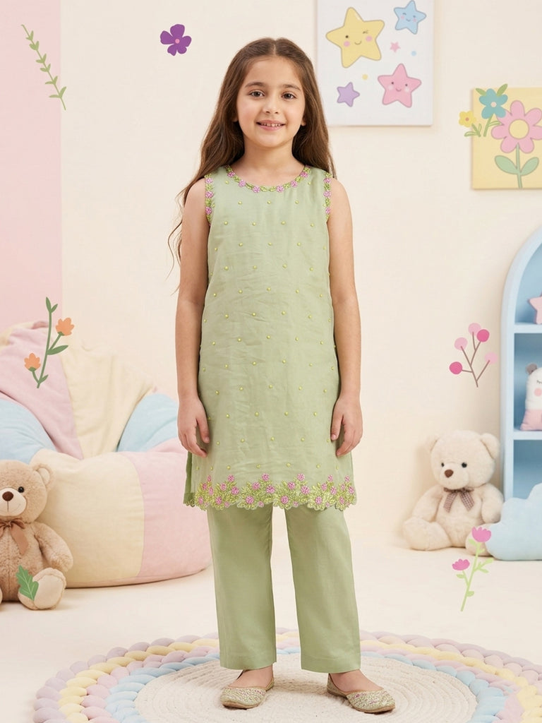 Agha Noor (Kids) 2 Piece - Pure Cotton Net Suit KD-094, view 1
