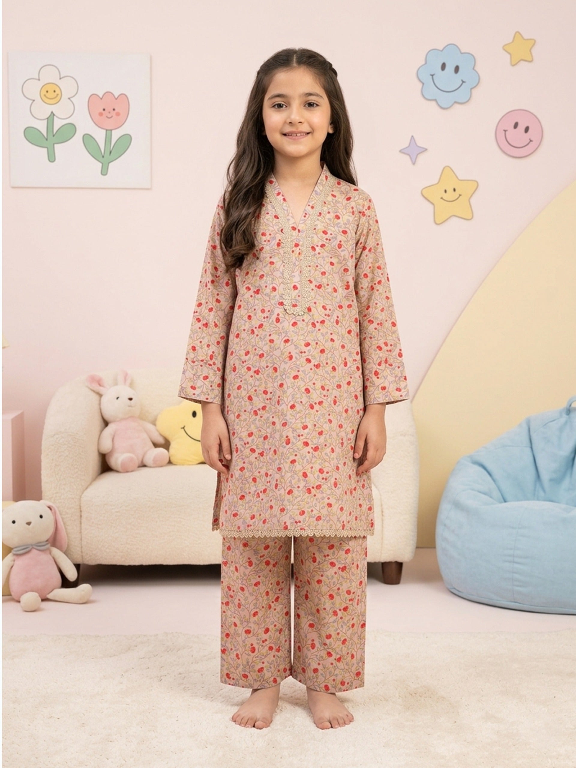 (Teens) 2 Piece - Digital Printed lawn Suit TN00001 Main image