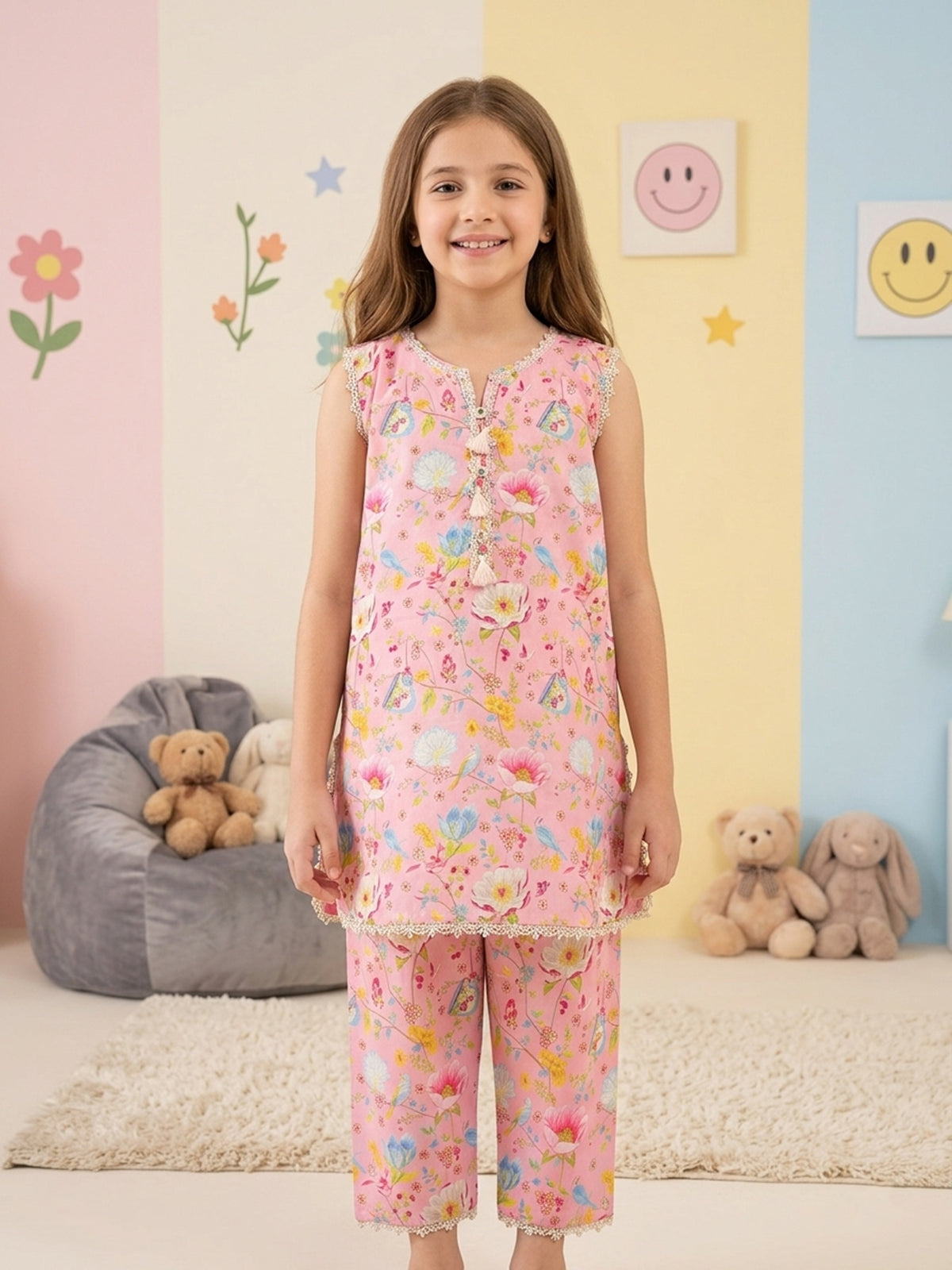 (Kids) - 2 Piece Digital Printed Lawn Suit FKD-065 Main image