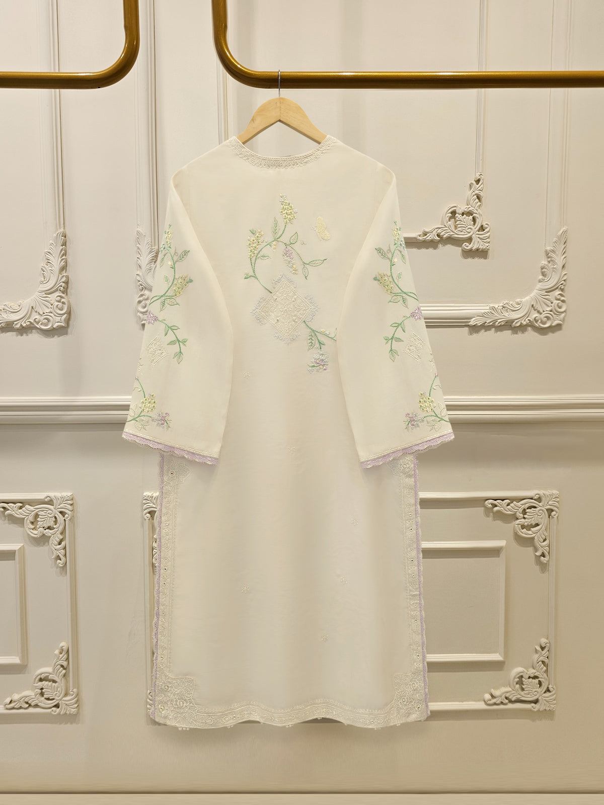 3 Piece - Embroidered Kora  Cotton Suit WS00308