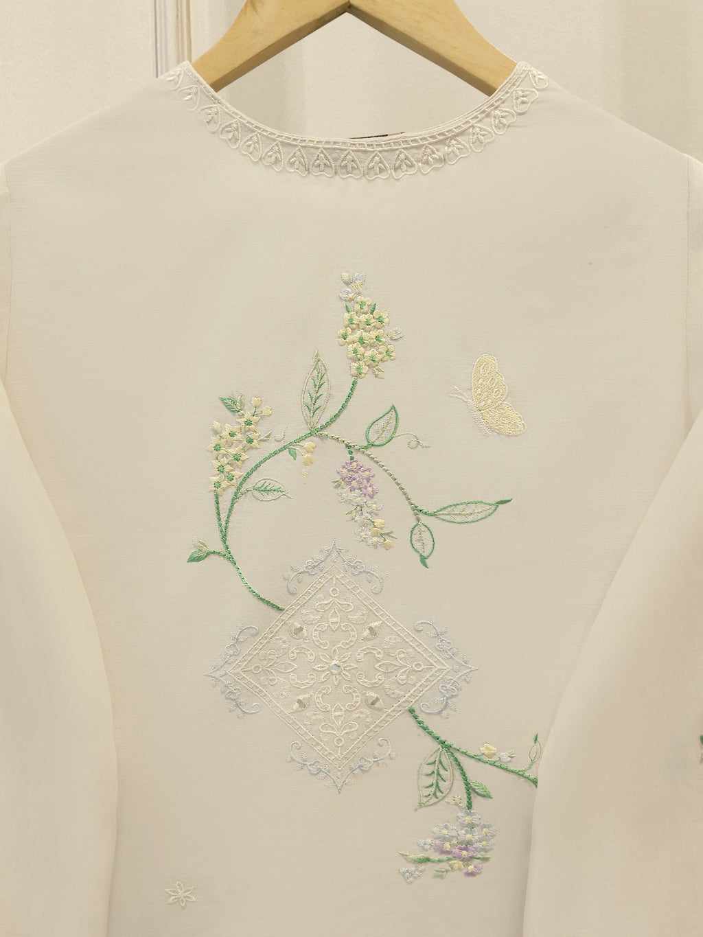 3 Piece - Embroidered Kora  Cotton Suit WS00308