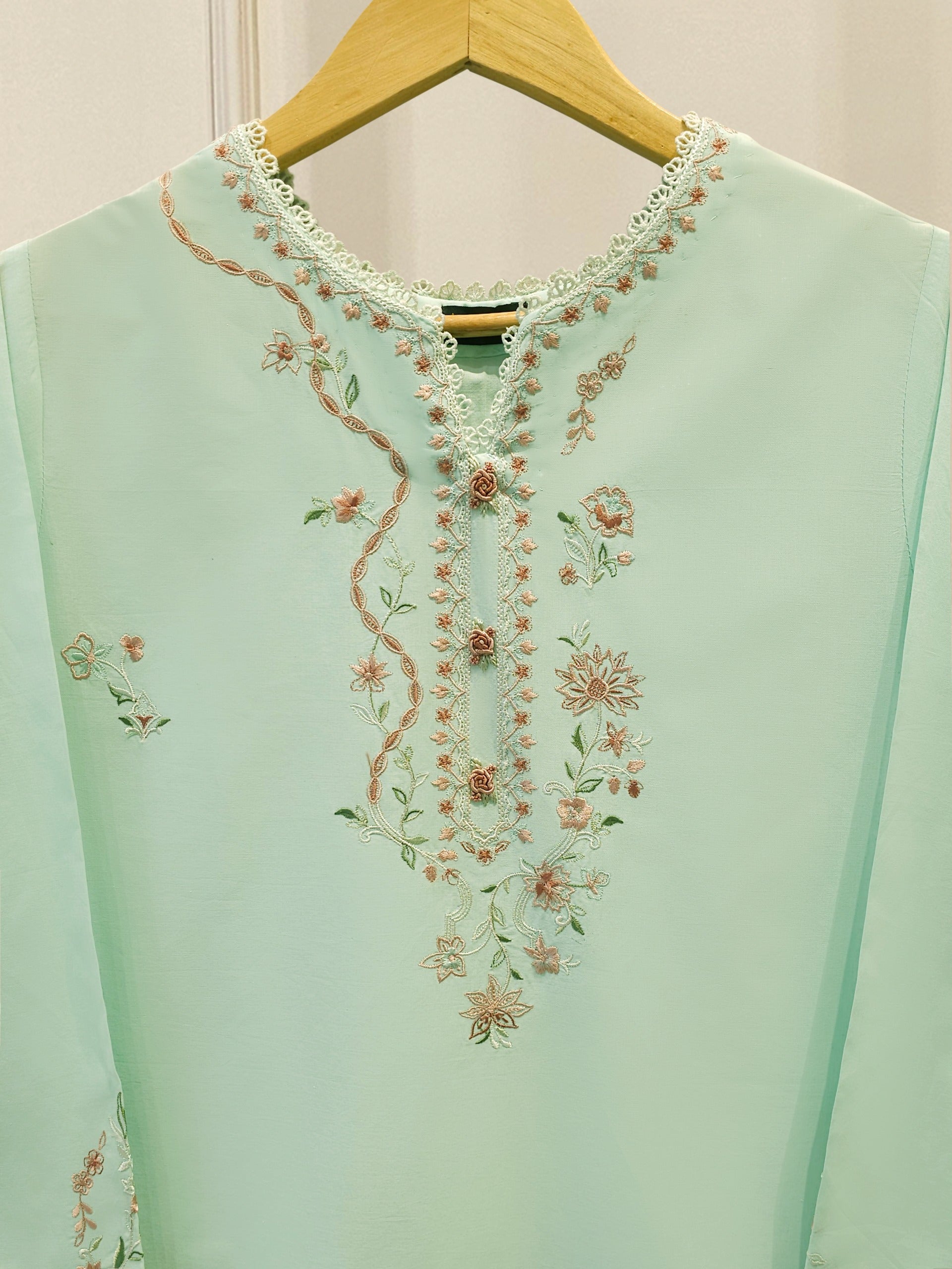 2 Piece - Embroidered Cambric Suit S114313 Secondary image