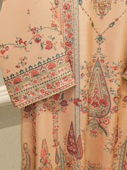 3 Piece- Pure Printed Raw Silk Embroidered Suit S114516