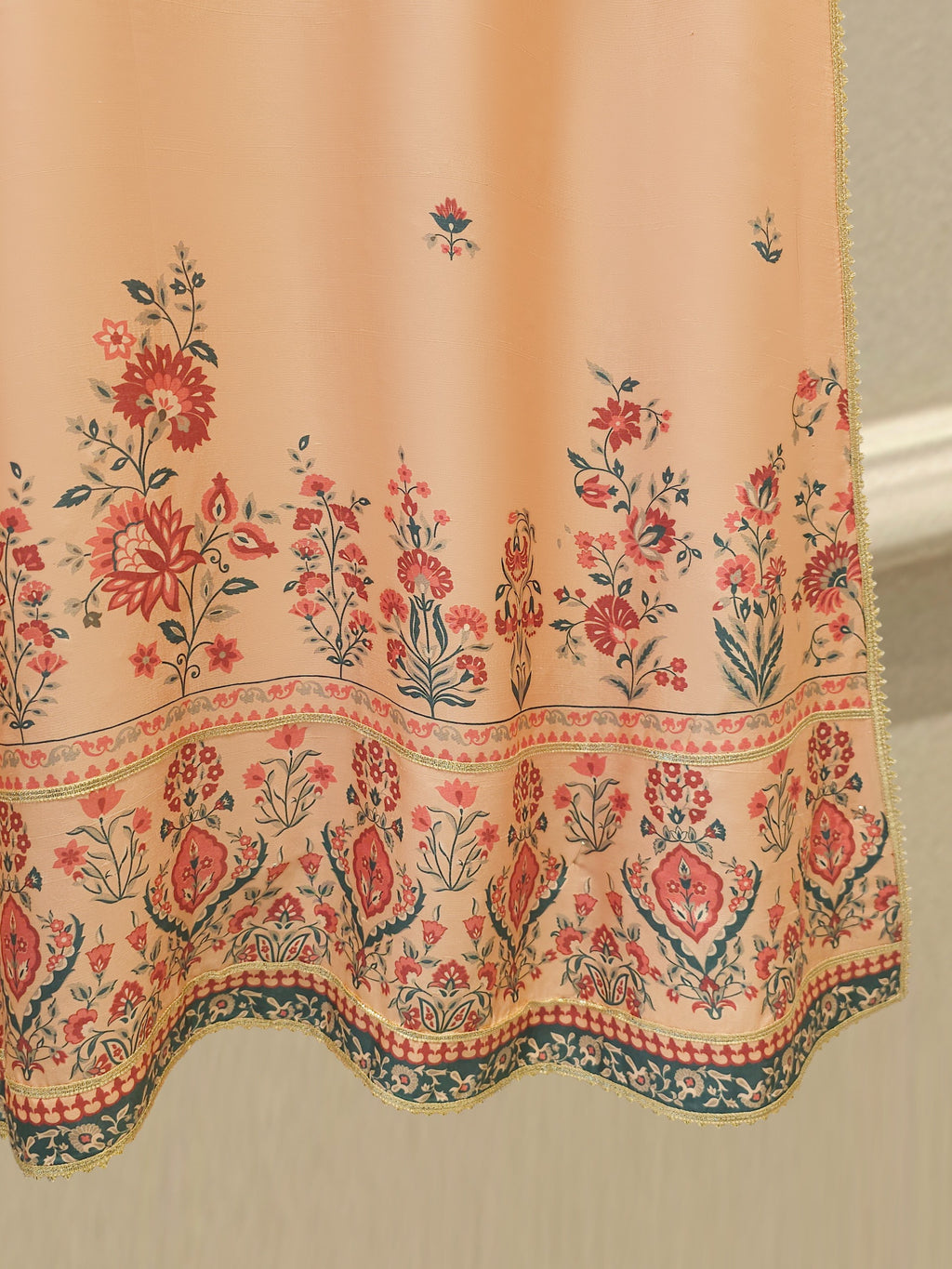 3 Piece- Pure Printed Raw Silk Embroidered Suit S114516