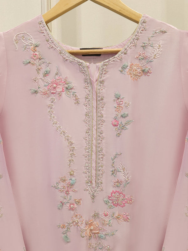 Pure Embroidered Sheesha Silk Shirt S114552