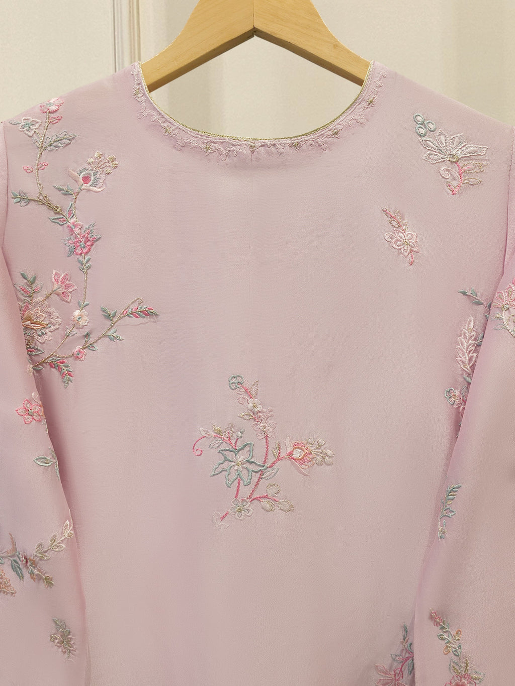 Pure Embroidered Sheesha Silk Shirt S114552