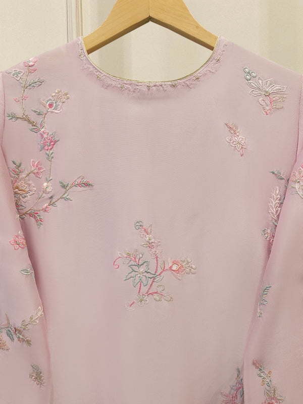 Pure Embroidered Sheesha Silk Shirt S114552