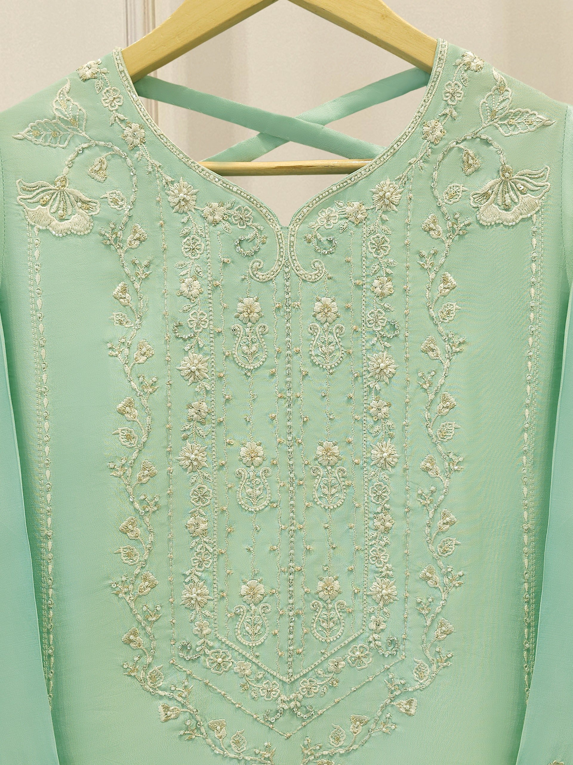 2 Piece- Pure Sheesha Silk Embroidered Suit S114577 Secondary image