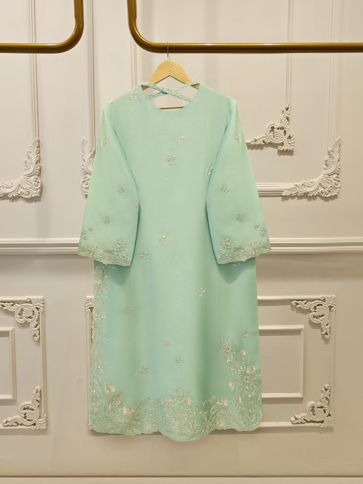 2 Piece- Pure Sheesha Silk Embroidered Suit S114577