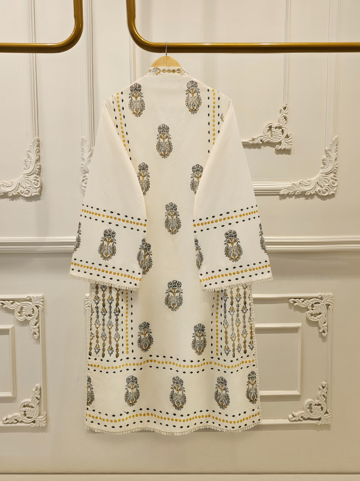 3 Piece - hand block print Cambric Suit S114324