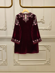2 Piece - Embroidered Velvet Suit S113396