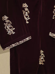 2 Piece - Embroidered Velvet Suit S113373