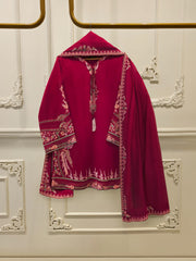 3 Piece - Pure Embroidered Cotton Net Suit S114603